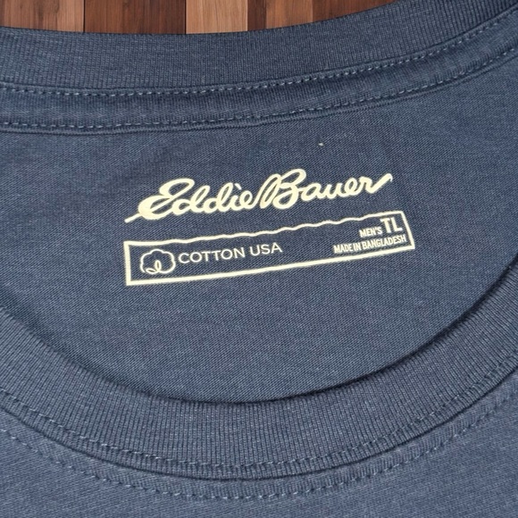 Eddie Bauer Soft Indigo Retro‎ Mountain Graphic Tee — Men’s Tall Large - Picture 3 of 6